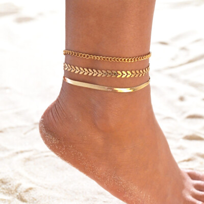 Gold plated anklet for women