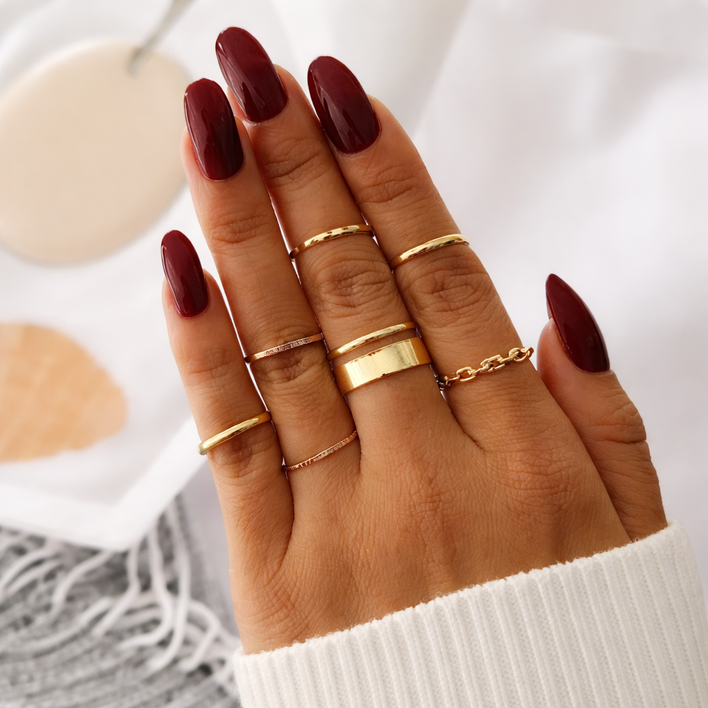Golden Finger Ring Set for Women