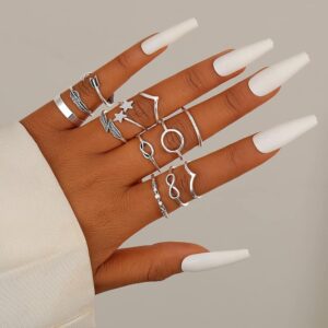Silver Finger Ring Set for Women